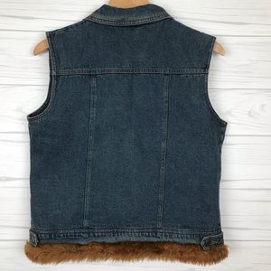 FU DA Jackets & Coats - FU DA Faux Fur Trimmed Denim Vest FU DA Jackets & Coats - FU DA Faux Fur Trimmed Denim Vest